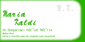 maria kaldi business card